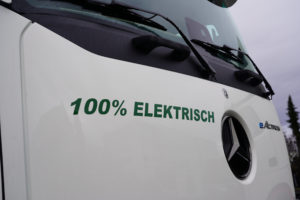 Einer von acht elektrisch betriebenen Lkw der Spedition Gschwander, die vom Bund gefördert wurden.